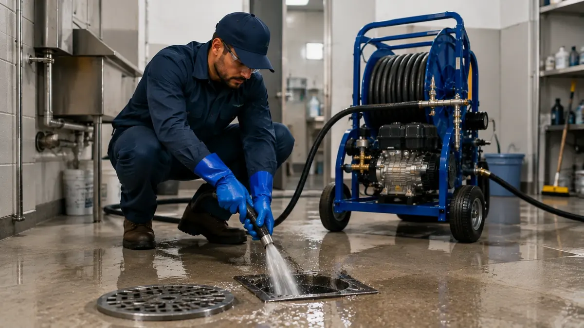 Floor Drain Hydro Jet Cleaning in Wasco