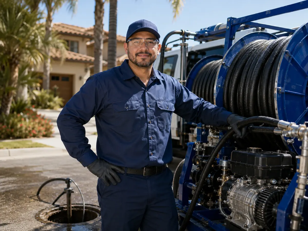 Hydro jet sewer cleaning in Wasco