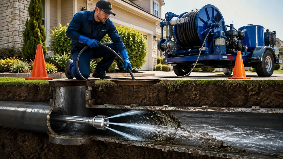 Main Sewer Line Hydro Jet Cleaning in Wasco