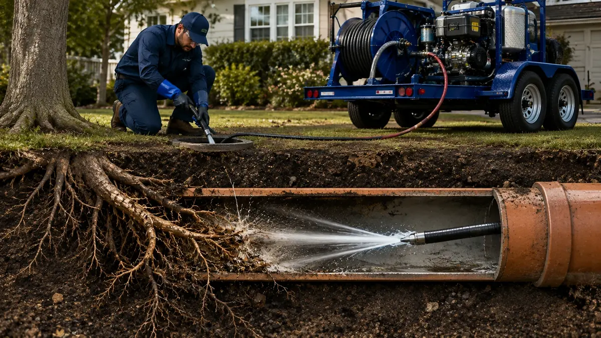 Tree Root Removal with Hydro Jetting in Wasco